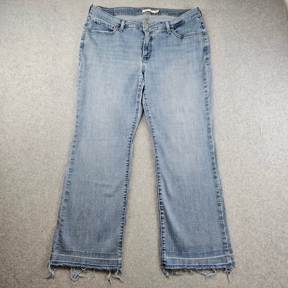 LEVIS 415 Classic Boot Womens 18W Blue Frayed Hem Stretch Denim Casual Jeans